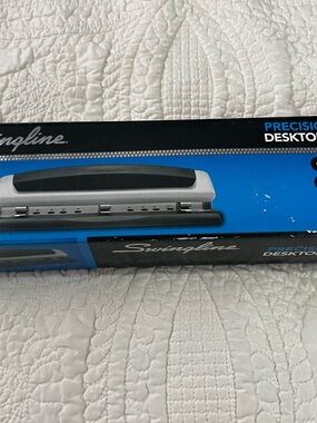 Swingline Precision Desktop 2 or 3 Hole Punch Silver/Black